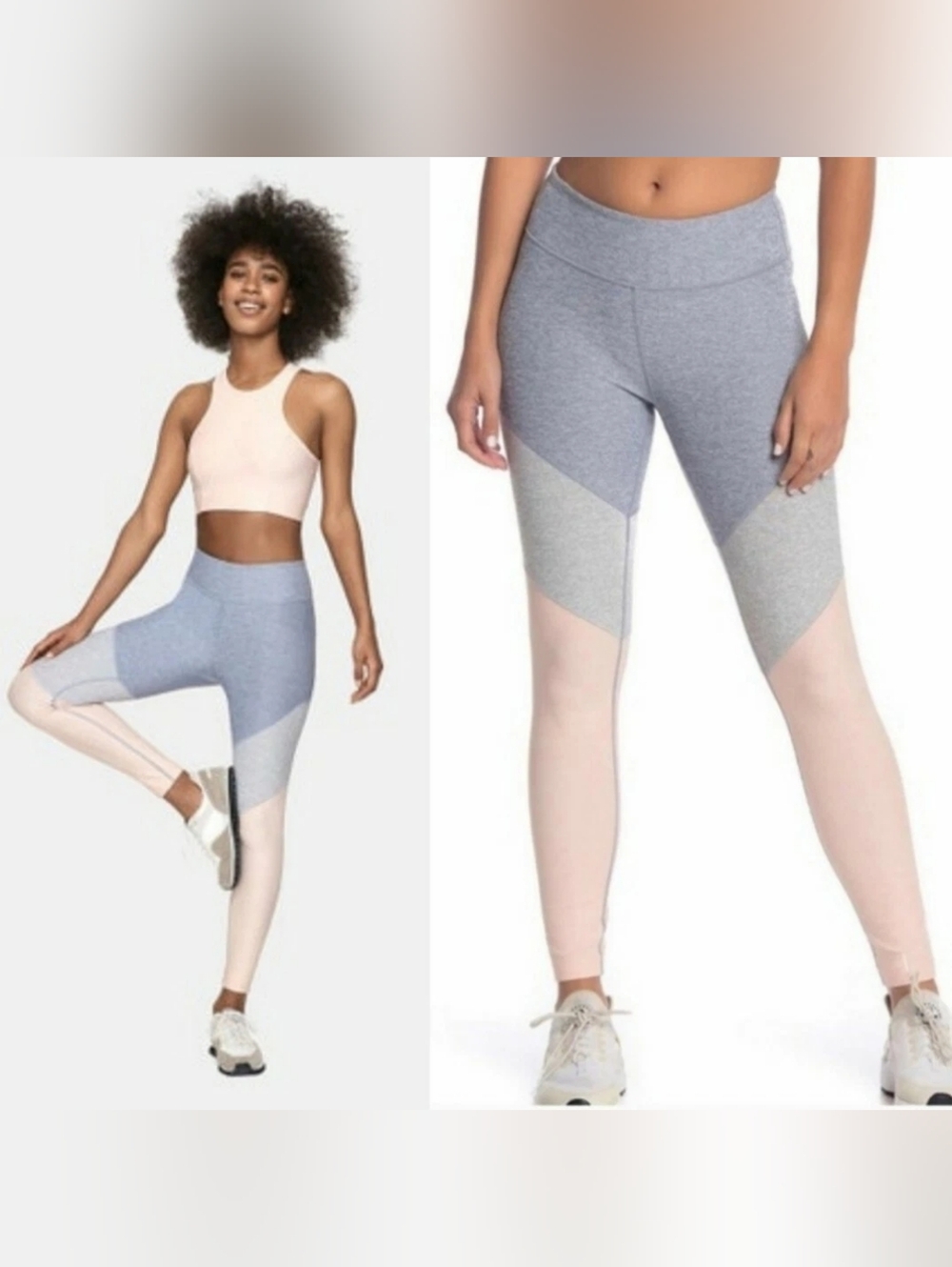 Outdoor Voices 7/8 Springs Leggings Pink Gray and blue